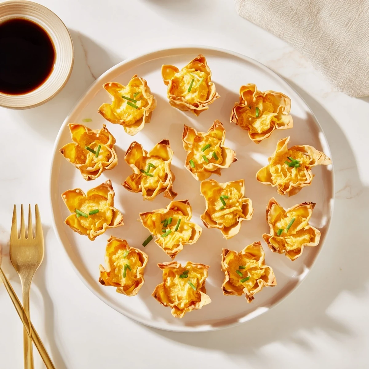 crispy pumpkin wonton bites