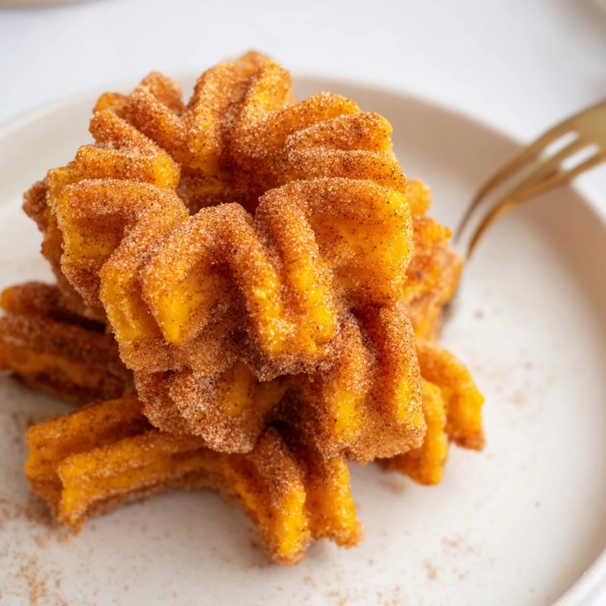 Soft Spicy Pumpkin Muffin Churros coated in cinnamon sugar, perfect for autumn gatherings.  