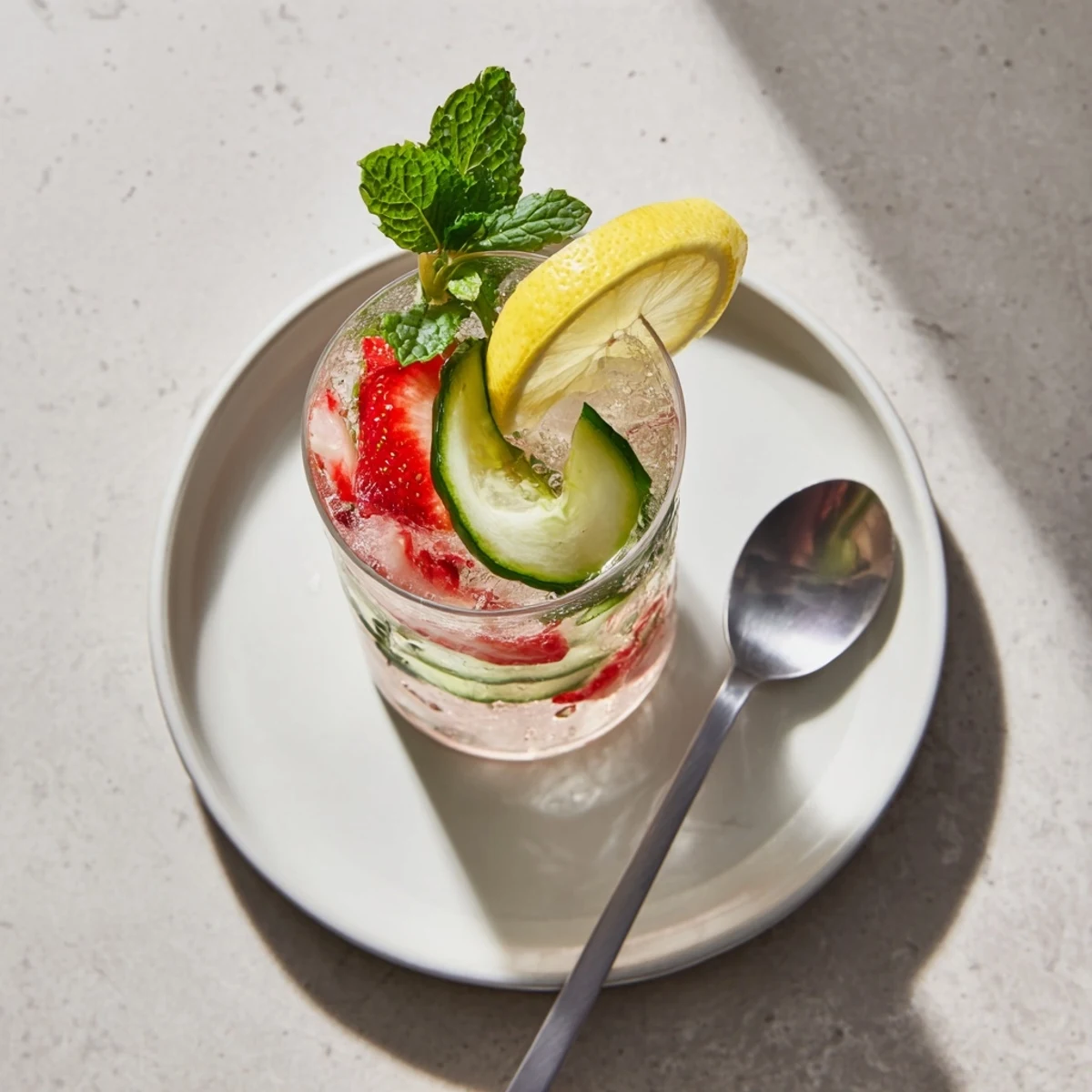 Refreshing Water-Based Mocktails with fresh fruits and mint for a rejuvenating sip.  