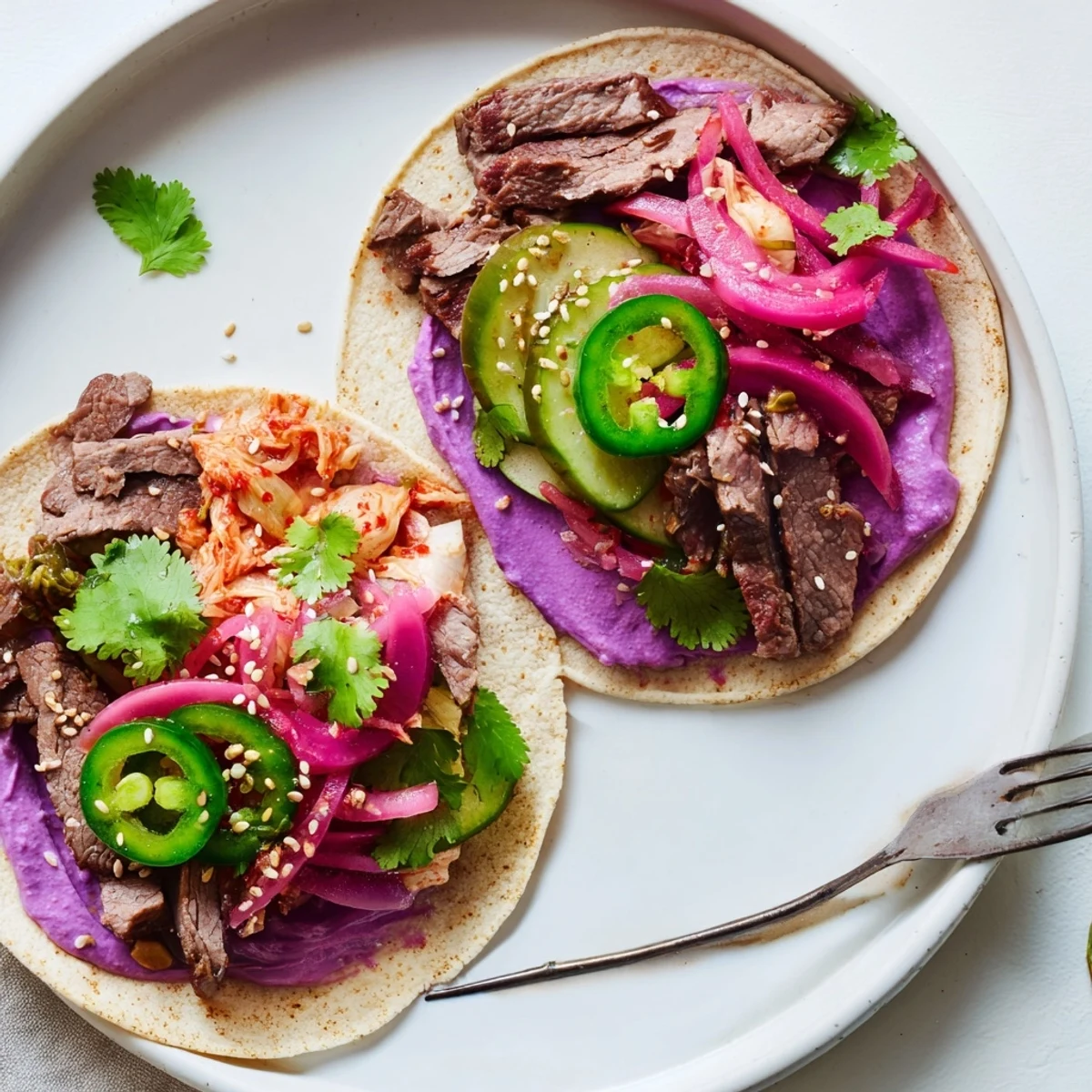 Flavorful Global Street-Food Fusion Bowls featuring marinated protein and colorful toppings.