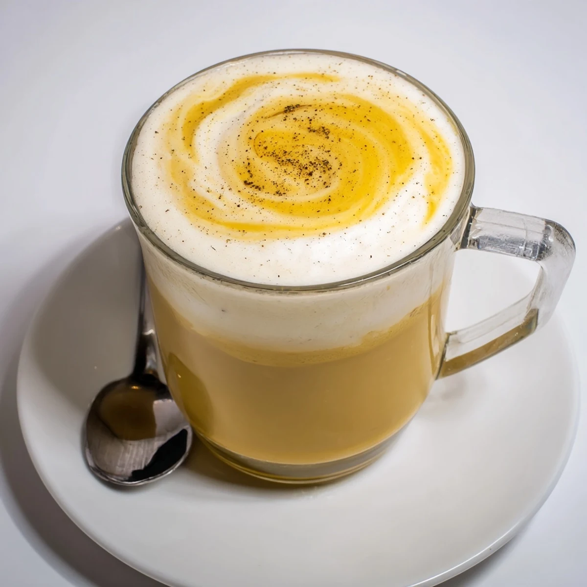 Savory Onion Latte blended with espresso, creamy milk, and a hint of sweetness.