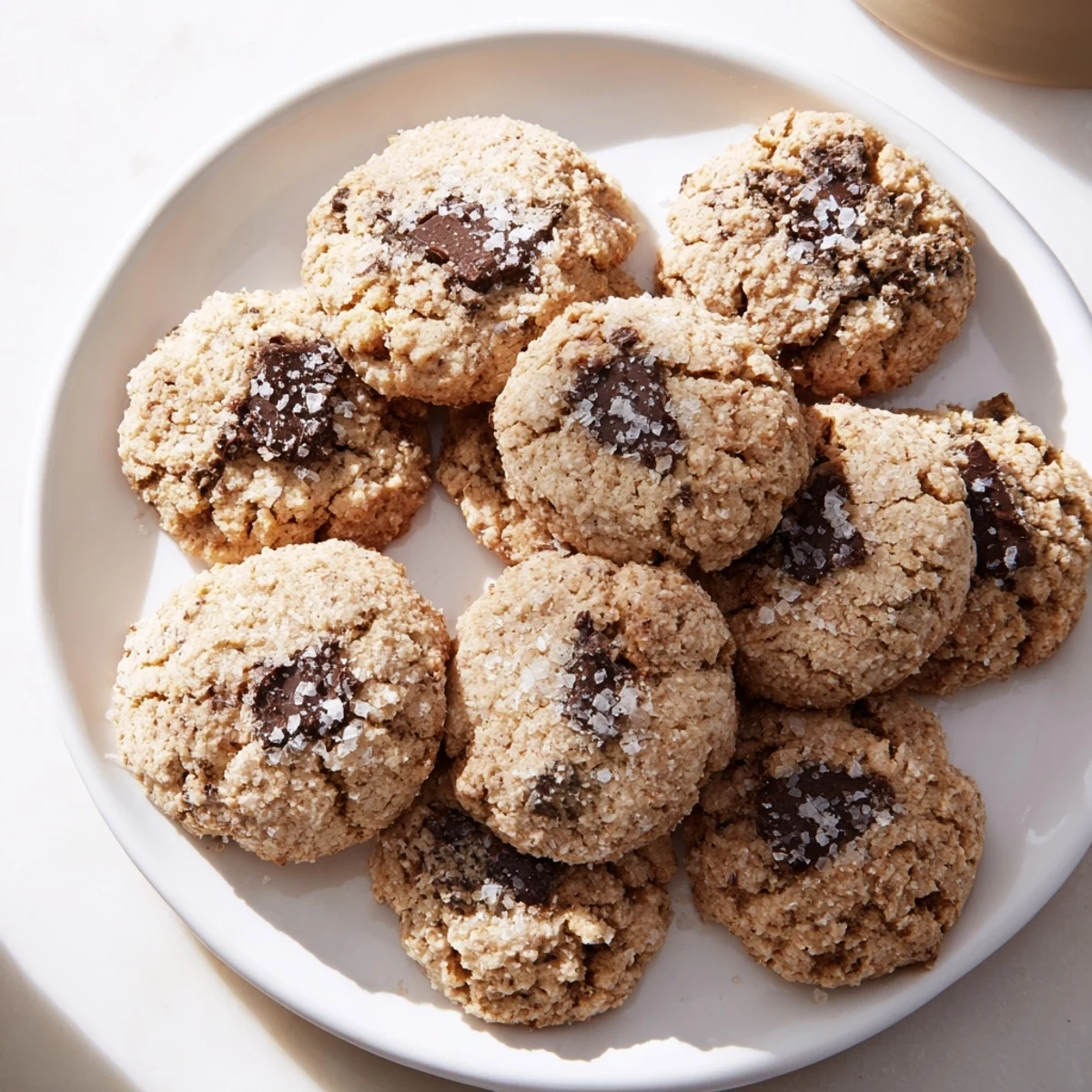 Close-up image of those irresistible Salted Pistachio Chocolate Chunk Shortbread, bursting with textures and aromas.