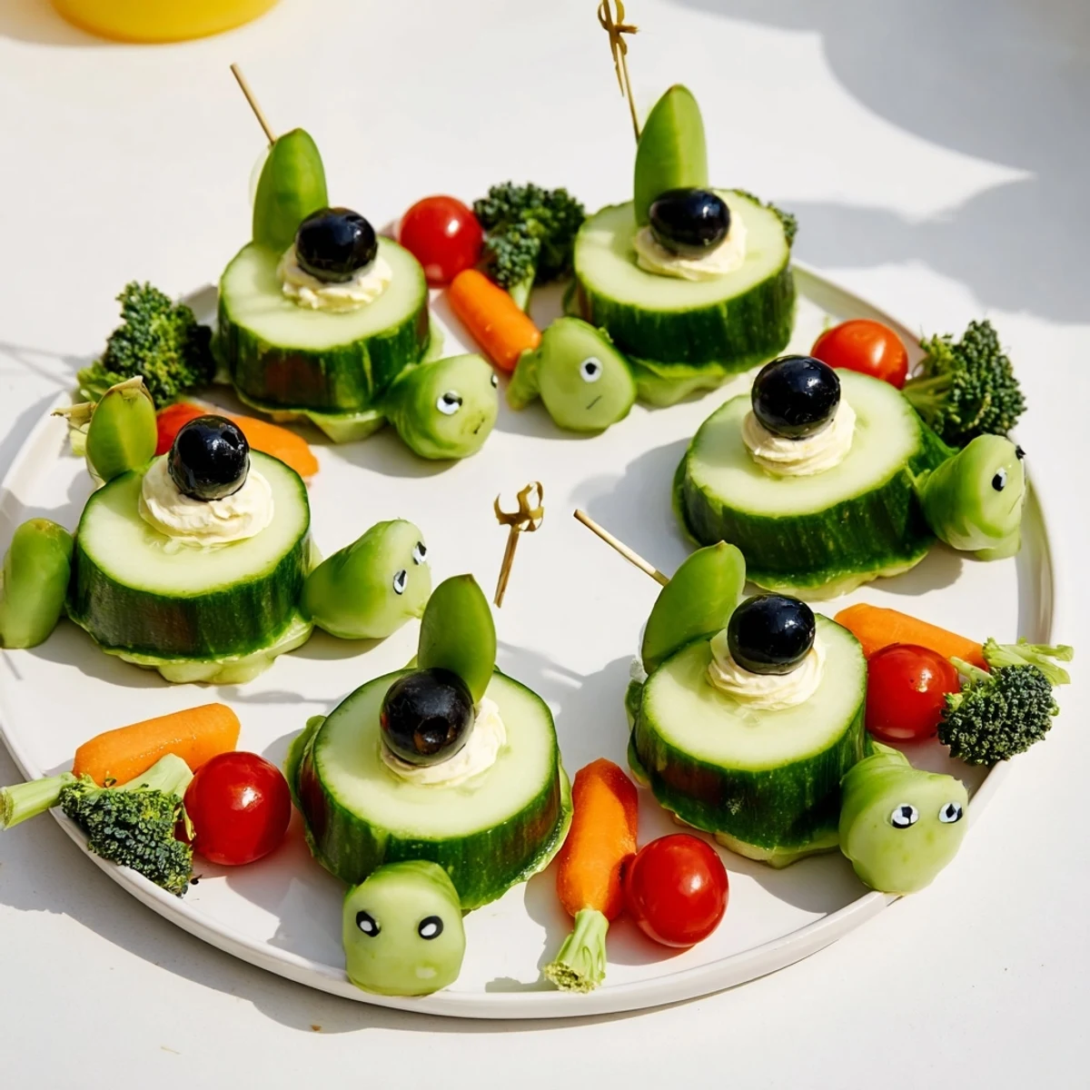 Colorful Slow & Savory Turtle Crudités arranged on a platter ready to be dipped and enjoyed.