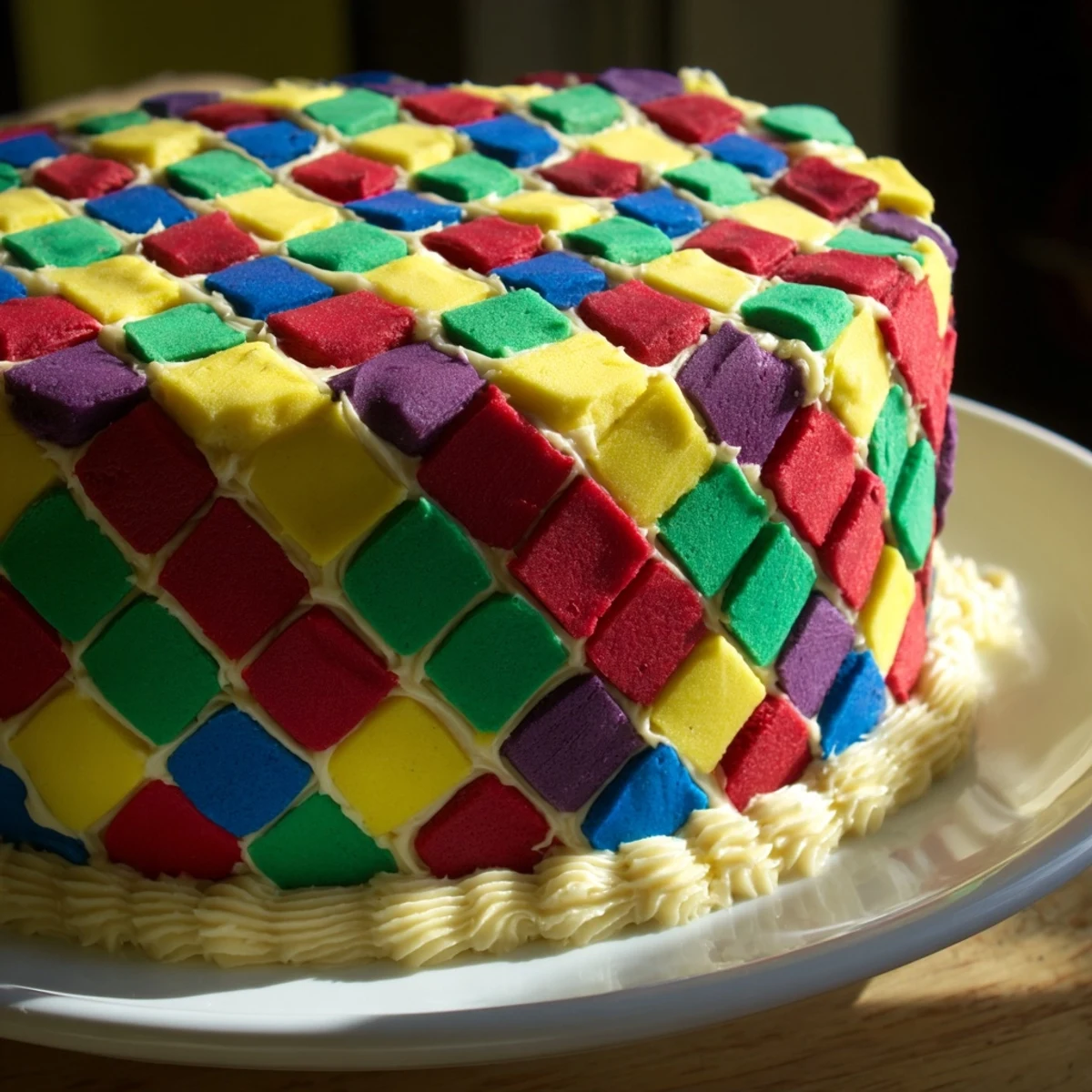 Imagine the texture of this beautiful Cozy Quilt Patchwork Cake, layered and full of yummy buttercream.