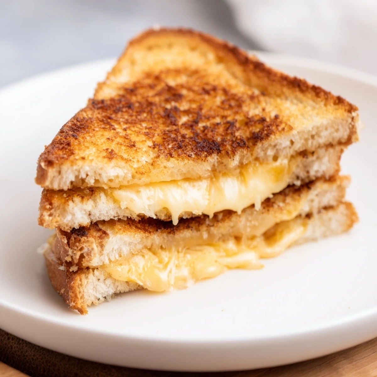 Golden-brown air fryer grilled cheese ready to be served, a classic American comfort food.