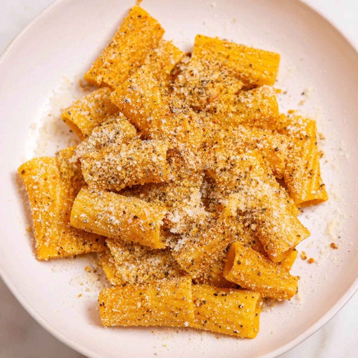 Golden, crunchy Parmesan pasta chips, air-fried to crispy perfection, ready to dip in marinara.