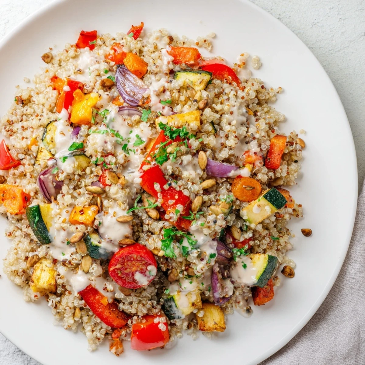 Picture a delicious, healthy Quinoa Power Protein Salad, a perfect vegetarian and gluten-free meal.