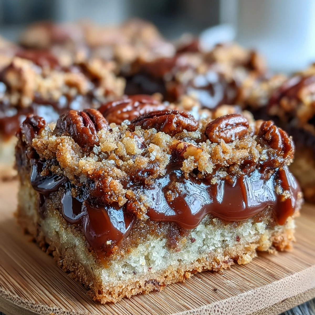 Decadent Sweet Chewy Turtle Bars