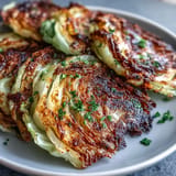 Golden, tender Crispy Smashed Cabbage Steaks with smoky paprika, ready for dinner.