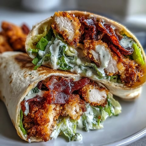 Golden-brown, crispy chicken thighs and smoky bacon nestled with romaine and creamy Caesar in a soft flour tortilla.