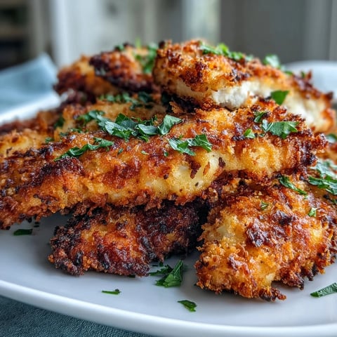 Golden-baked Crispy Panko Ranch Chicken Tenders with a crunchy coating and fresh parsley garnish on a baking sheet.