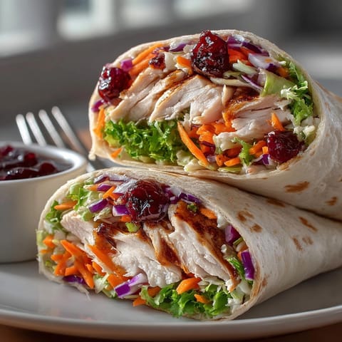 Savor the delicious bite of these juicy Sweet and Sour Cherry Chicken Wraps, ready in just 45 minutes.