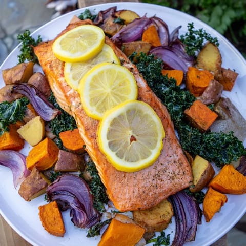 Sheet-Pan Salmon Winter Roots
