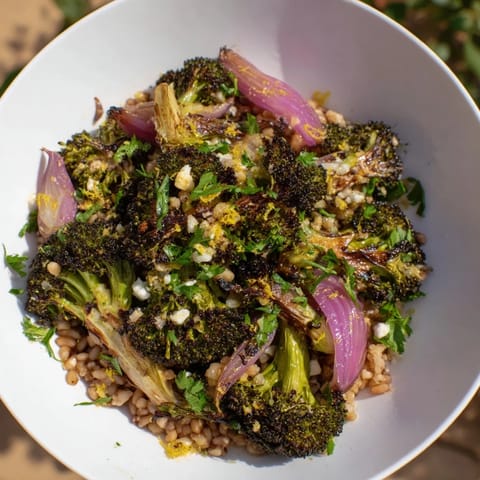 Warm Roasted Broccoli Farro