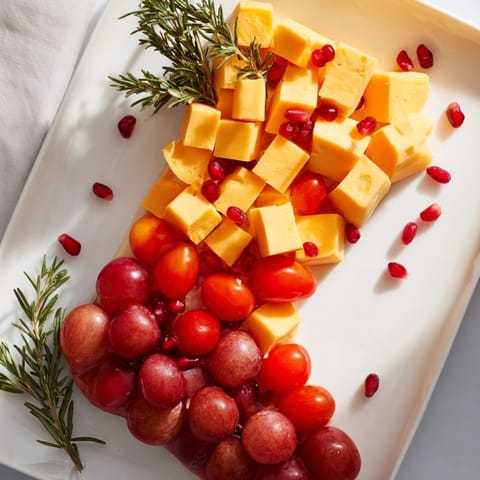 A delicious Christmas Stocking Snack Tray featuring cheddar, salami, and crackers, ideal for holiday appetizers.