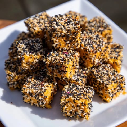 Perfect for snacking, these Salty Bites: Everything Bagel Seasoning Cheese Cubes look delicious and easy to make.