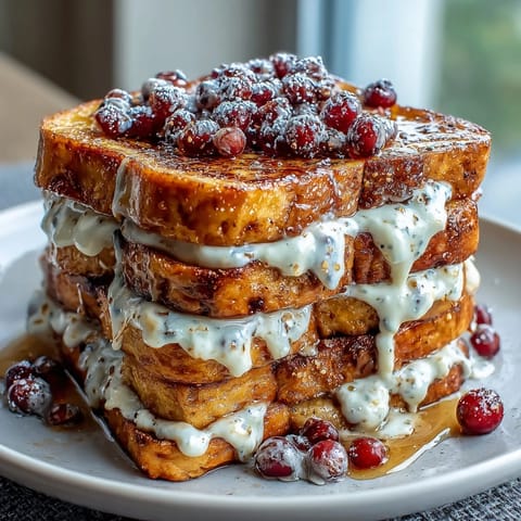 Bright lemon blueberry sourdough French toast bake with juicy berries and golden crust, perfect for brunch or holiday mornings.  
