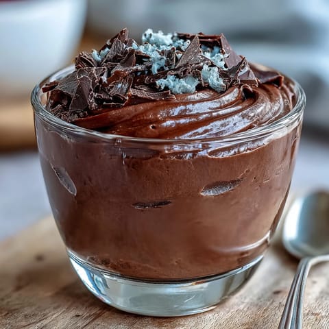 Silky high-protein chocolate mousse made with creamy cottage cheese and rich cocoa, perfect for a guilt-free dessert.  