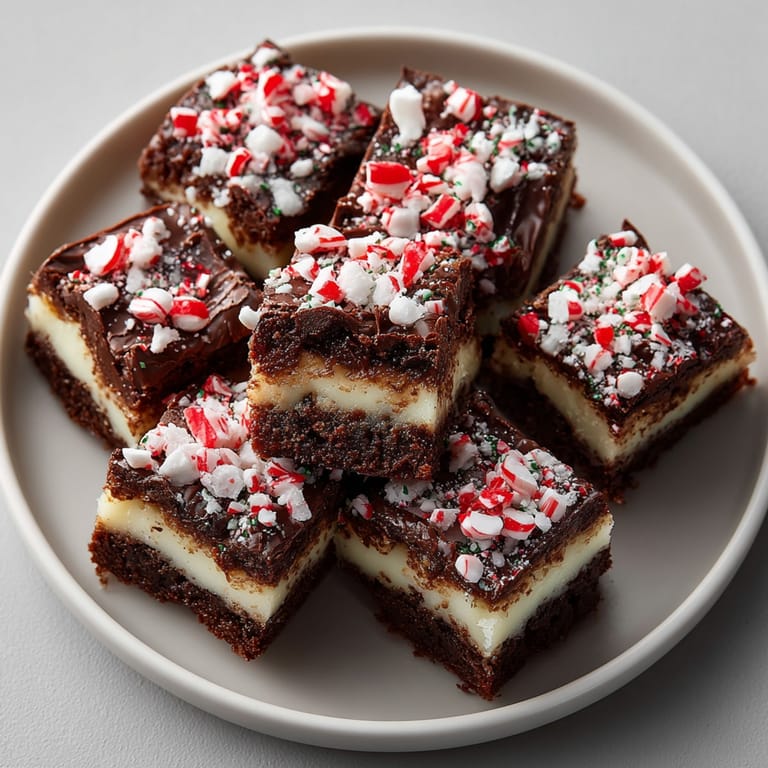 Enjoy the vibrant, colorful peppermint bark topping on these decadent Silly Cake Brownie Bars.