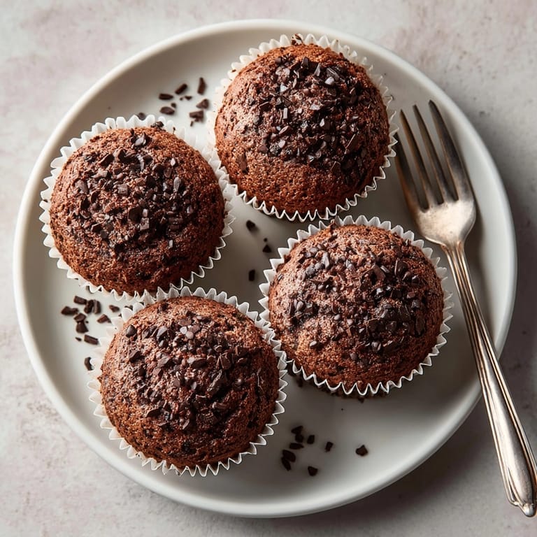 Chocolate protein muffins served warm with a cold glass of milk for an energizing snack.