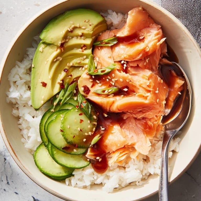 Satisfy your cravings with a quick Leftover Salmon & Rice Bowl, loaded with flavor.