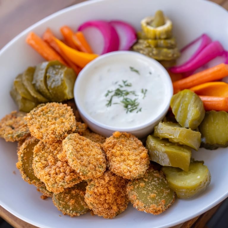 Delightful pickle lovers meal featuring cheesy pickle wraps and crispy fried bites.