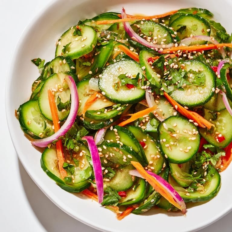 Light and zesty cucumber salad remix, perfect as a side dish or appetizer.