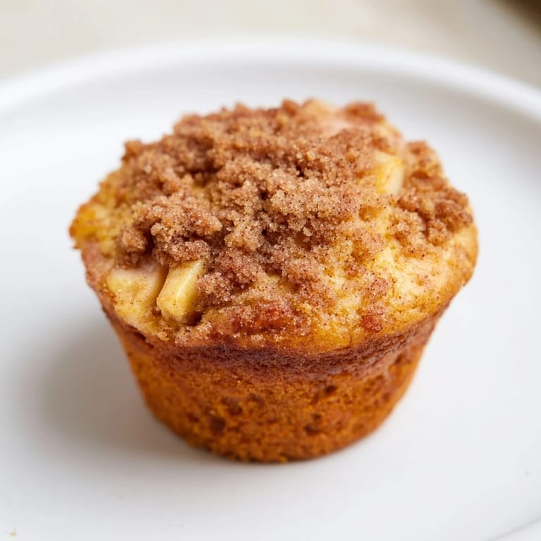 Freshly baked Cinnamon Apple Muffins, fluffy and tender, filled with apple chunks, ideal for breakfast.