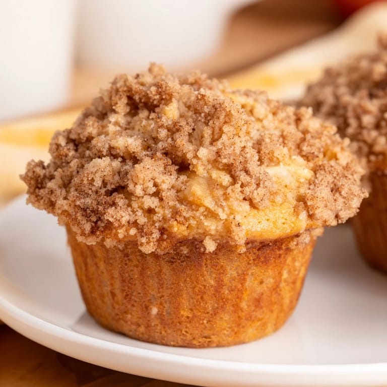 Homemade Cinnamon Apple Muffins, a comforting treat, with a soft interior and crisp, golden tops.