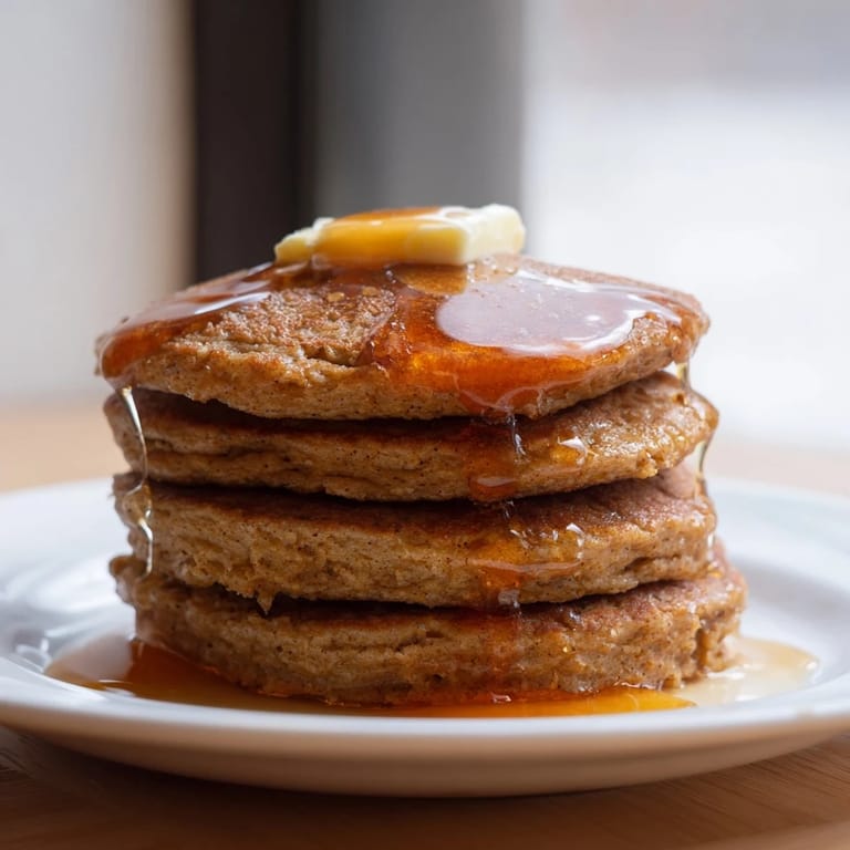 Warm stack of gingerbread pancakes, highlighting the fluffy texture and perfect for brunch.