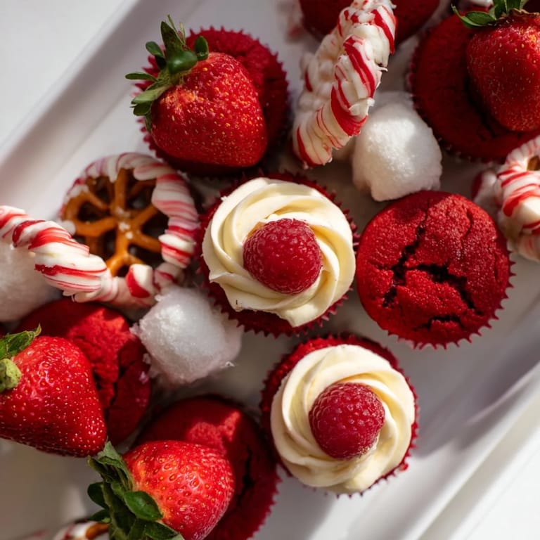 This Candy Cane Striped Platter presents a delicious, colorful array perfect for Christmas parties.