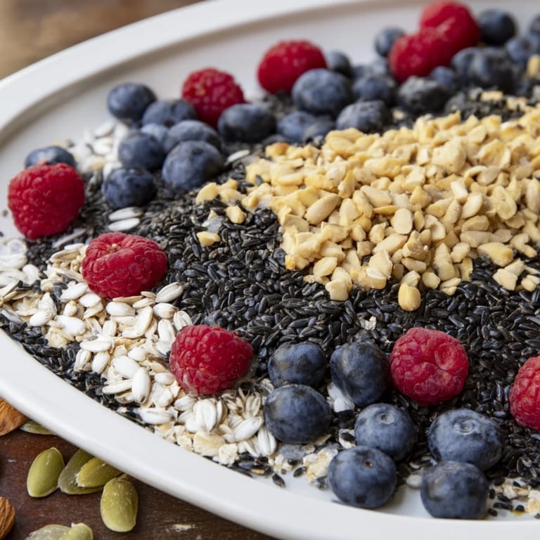 Imagine a vibrant Singing Bird Seed & Berry Platter, full of seeds and fresh berries, ready for all garden birds.