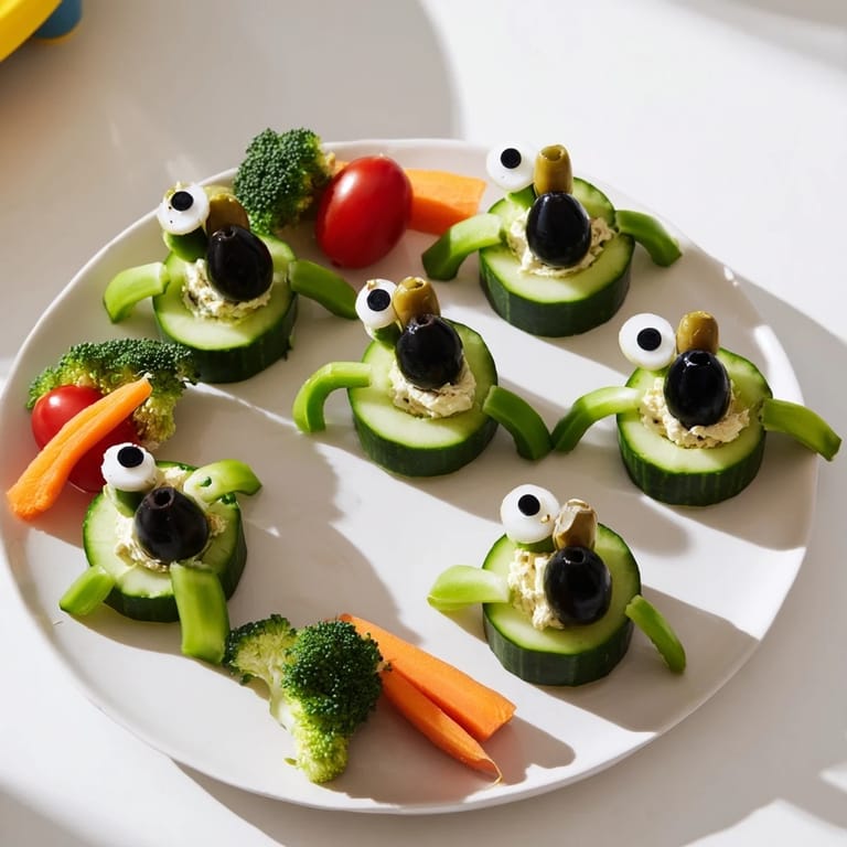 Freshly-prepared Slow & Savory Turtle Crudités, a charming and delicious vegetarian appetizer for all.