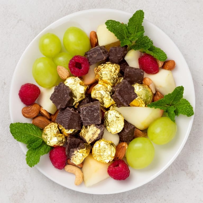 Beautifully arranged New Years Gold Foil Wrapped Chocolate Board boasts a delightful mix of treats to enjoy.