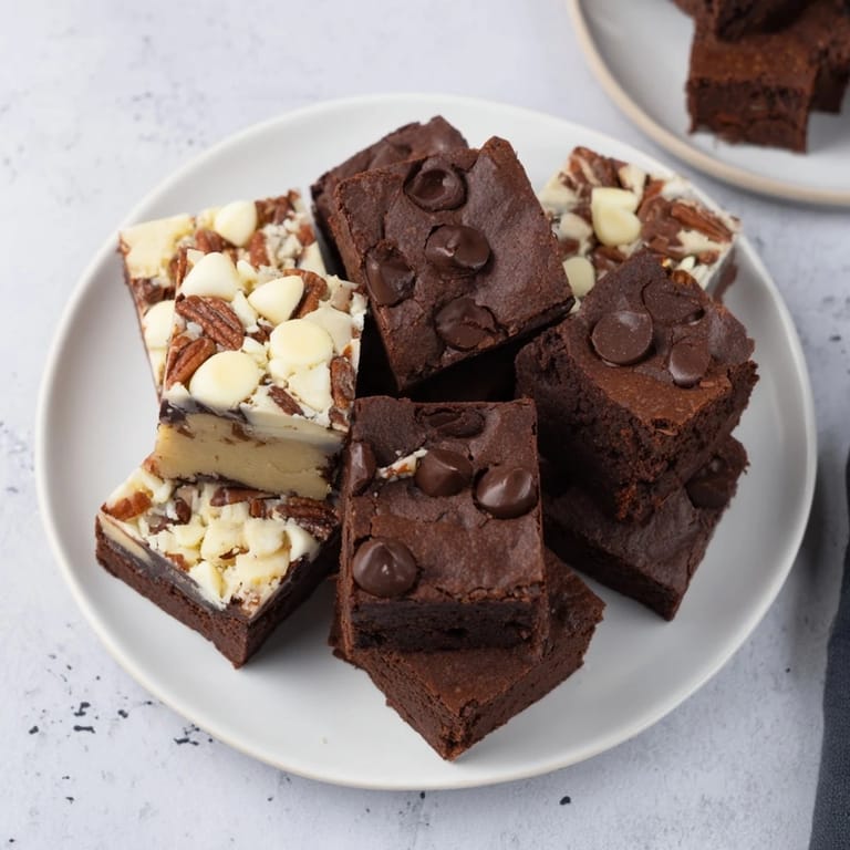 The Dessert Platter showcases an enticing combination of rich brownies and sweet, buttery blondie squares.