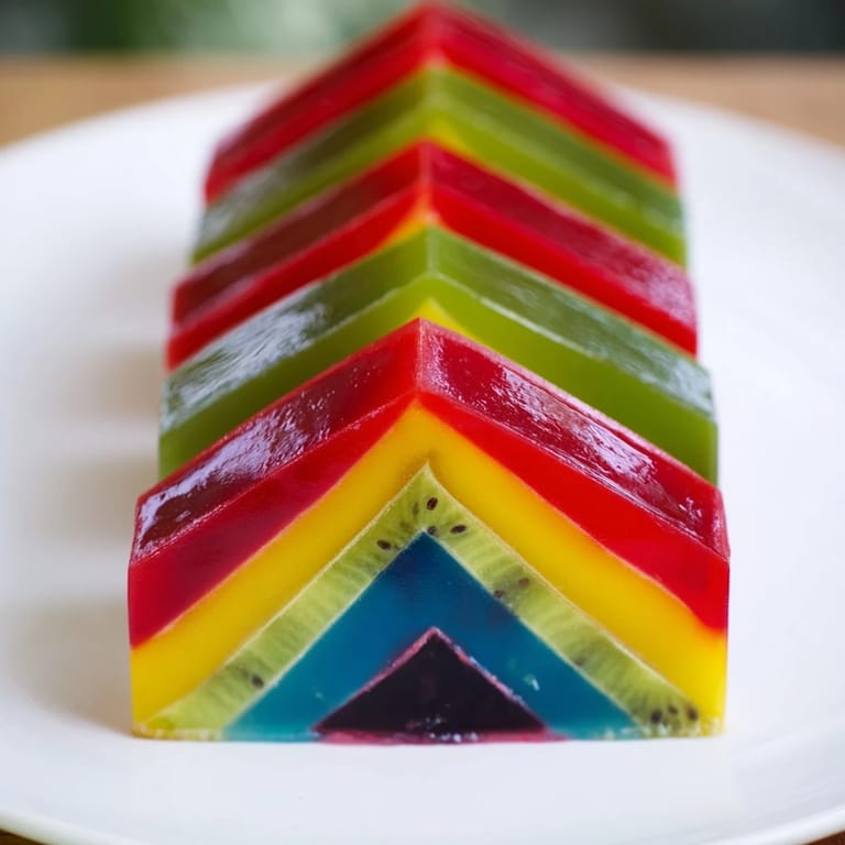 The Kaleidoscope: A stunning, chilled dessert boasting a kaleidoscope of fruity colors and flavors.