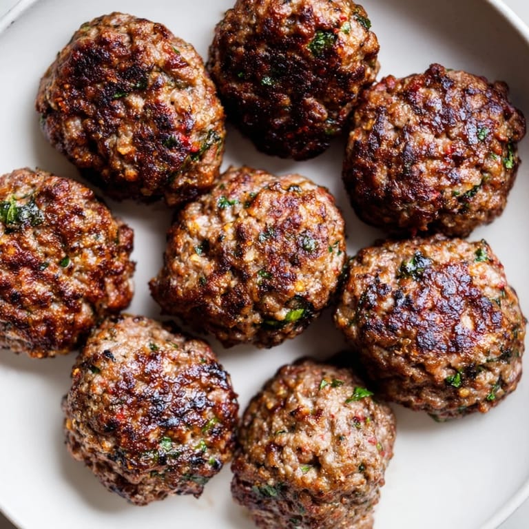 Close-up of freshly grilled Turkish Köfte, juicy and flavorful, perfect with a side of flatbread.