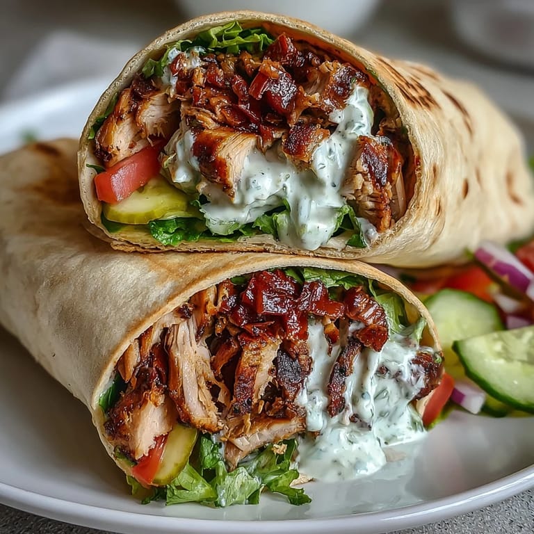 Golden, charred chicken shawarma slices resting on a cutting board next to a bowl of rich, tangy garlic sauce.