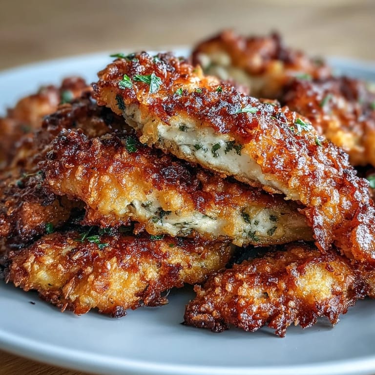 Savory Parmesan-crusted chicken tenders baked to crispy perfection, served alongside a cool ranch slaw with red and green cabbage.
