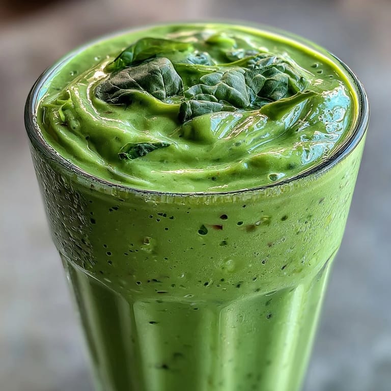 Refreshing pineapple and spinach smoothie topped with chia seeds, served chilled for a healthy, energizing breakfast or snack.  