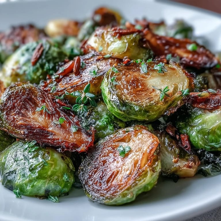 Crispy Brussels sprouts caramelized with lemon and herbs, finished with toasted almonds for a crunchy, flavorful side.