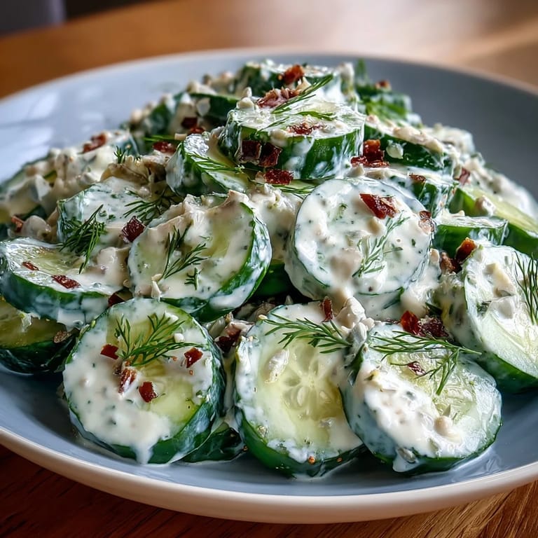 Bright and zesty Viral Cucumber Salad with Cream Cheese, topped with bold seasoning.
