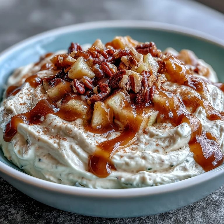 Decadent caramel apple cheesecake dip, a perfect party snack with fruit and cookies.