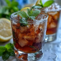 Refreshing mini mint julep mocktails with crushed ice, sparkling water, and fresh mint leaves in julep cups.