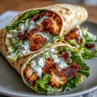 Golden brown crispy chicken Caesar wraps ready for a delicious quick lunch.