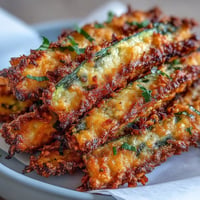Golden Crispy Parmesan Zucchini Fries baking to perfection, a healthy appetizer.