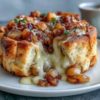 Gooey Apple Pie Baked Brie Pull-Apart Bread with melted cheese.